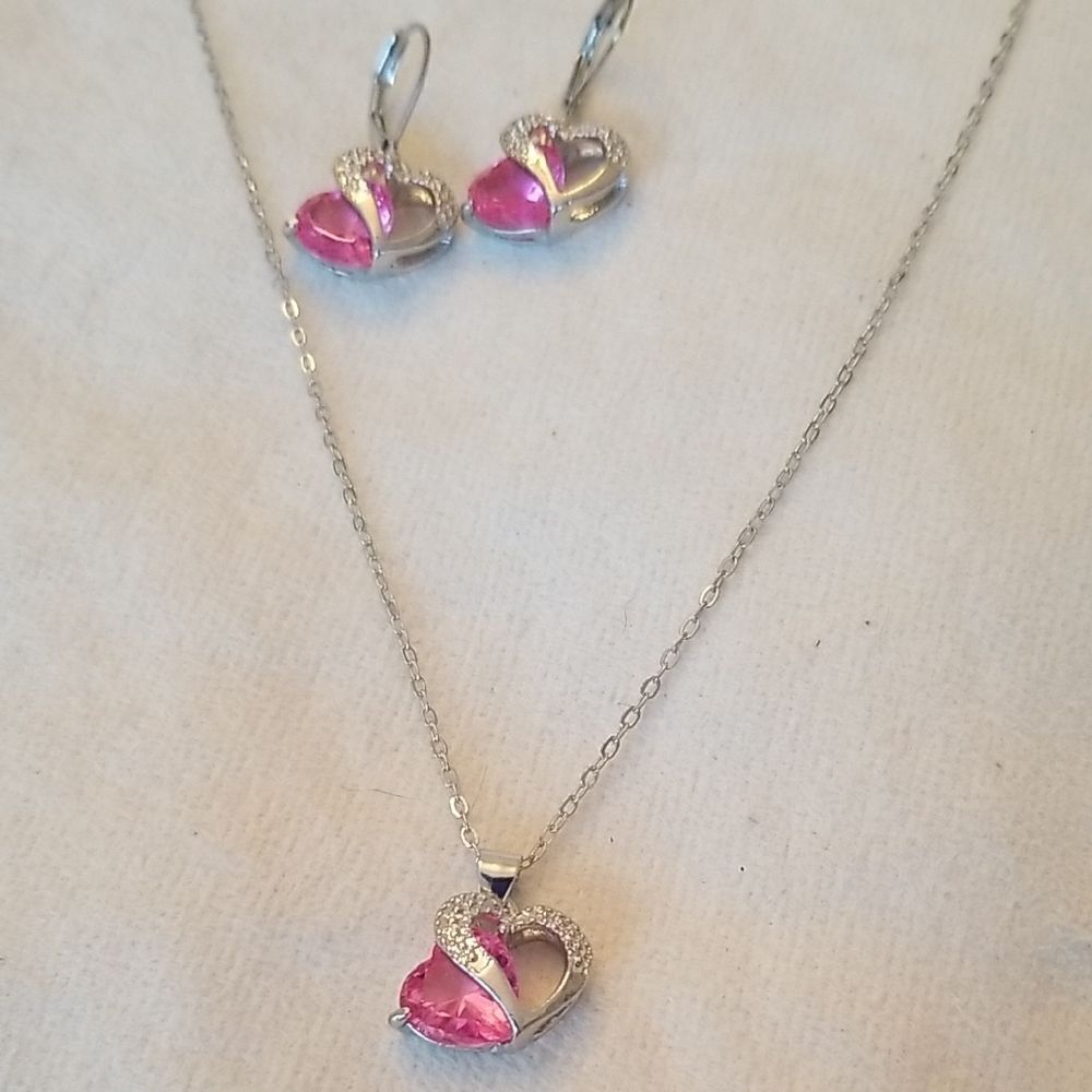 ❤️Hot Pink Heart Jewelry Set